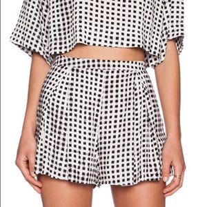 Mink Pink Gingham Check High Waisted Shorts
